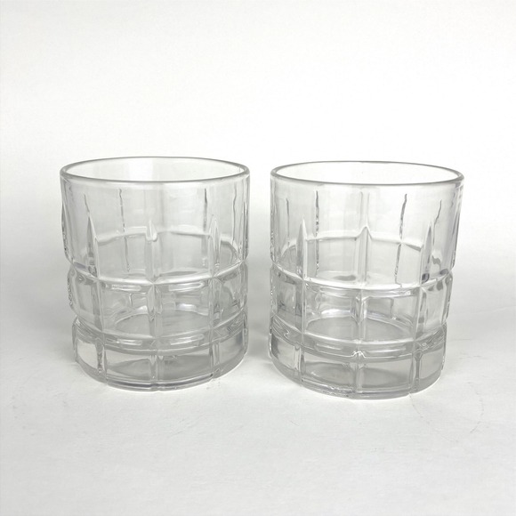 MCM Vintage Two Anchor Hocking Manchester Old Fashion Tartan Rocks Glasses - Picture 2 of 4